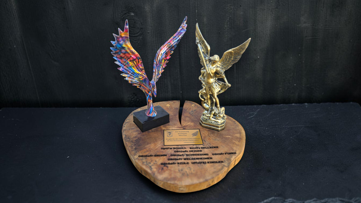 Premium Bundeswehr Ehrenpreis „Kameradschaft“ – Monumentaler Award aus Massivholz / Premium Bundeswehr Abschiedsgeschenk